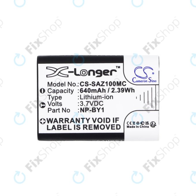 Baterie pro Sony HDR-AZ1, 640mAh, Li-Ion, 3.7V, NP-BY1, HQ