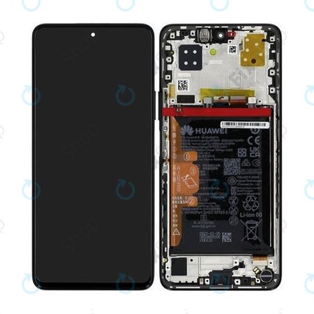Huawei Nova 9 SE JLN-LX1 JLN-LX3 - LCD Displej + Dotykové Sklo + Rám + Baterie (Midnight Black) - 02354UVY Genuine Service Pack