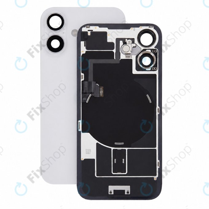 Sklo zadního housingu pro iPhone 16, White, Pulled A