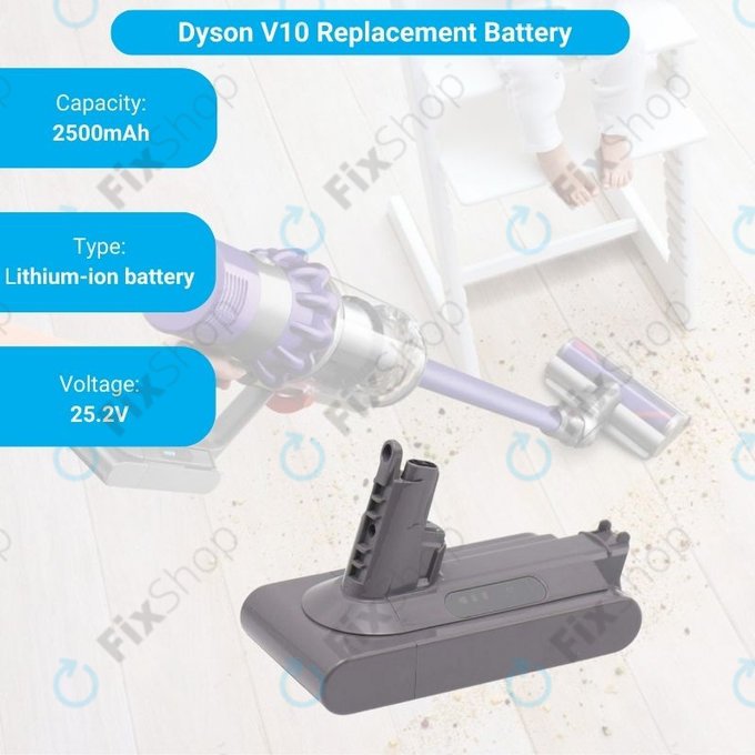 Dyson V10 - Baterie 969352-02, SV12, 206340 Li-Ion 25.2V 3000mAh
