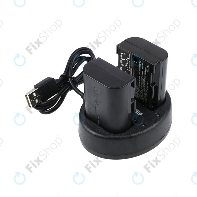 Baterie 2 ks s nabíječkou pro Canon EOS 5D Mark II, EOS 7D, 2000mAh, Li-Ion, 7.4V, LP-E6, HQ