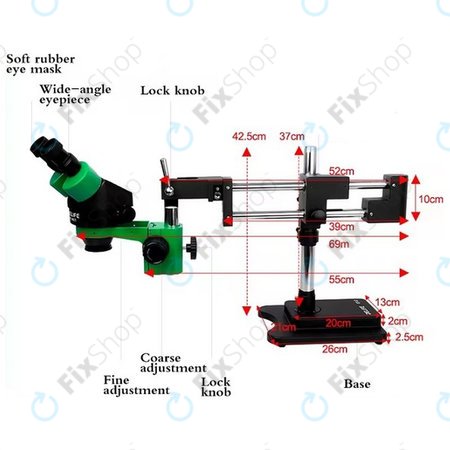 Relife RL M3T-STL2 - Trinokulární Stereo Mikroskop (Zelený)