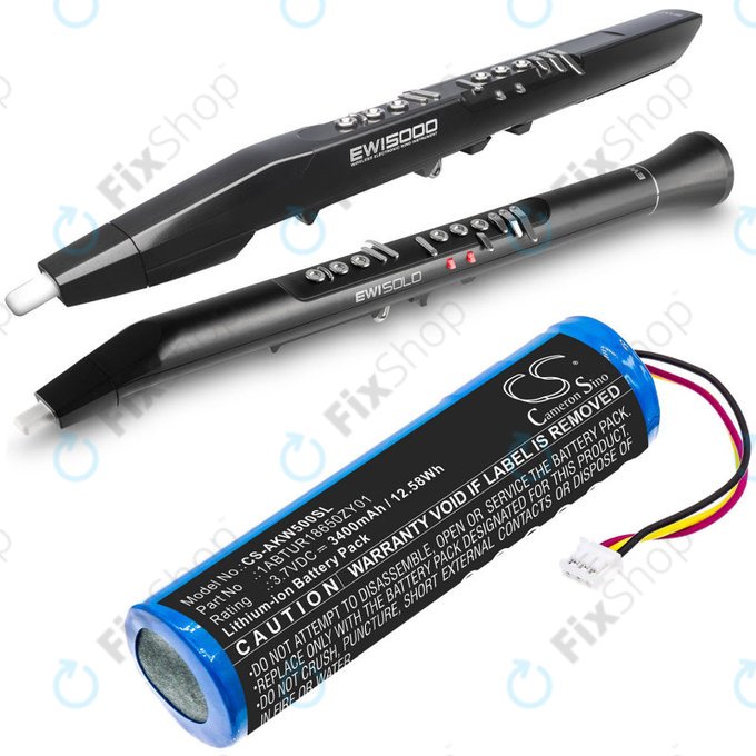 Baterie pro Akai 5000 Solo, Ewi 5000, 3400mAh, Li-Ion, 3.7V, 1ABTUR18650ZY01, HQ