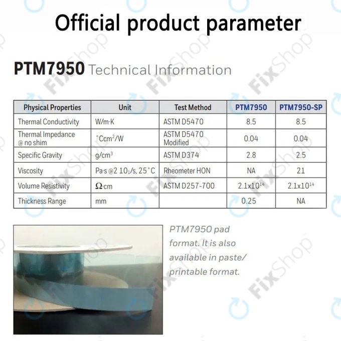 Teplovodivá podložka Honeywell PTM7950, 80 × 40 × 0.25mm