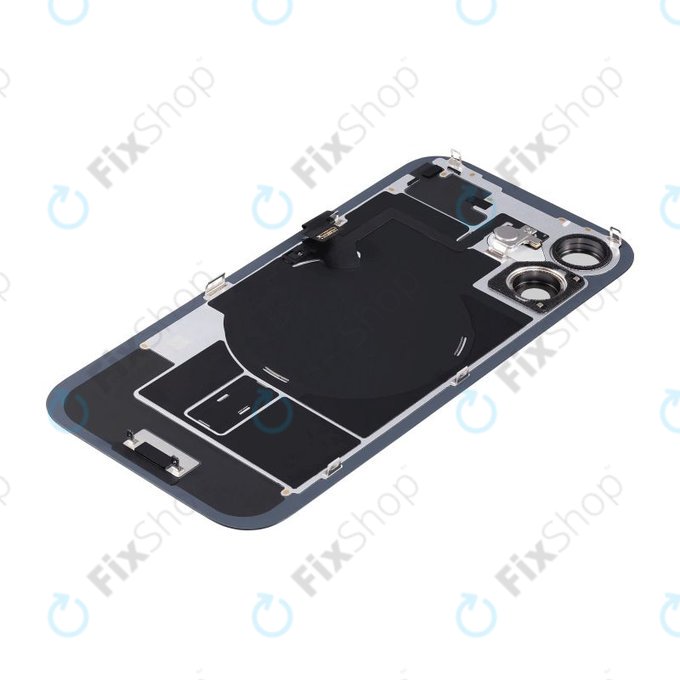 Apple iPhone 16 Plus - Sklo Zadního Housingu + Sklíčko Kamery + Kovová Destička + Magsafe Magnet (Black)