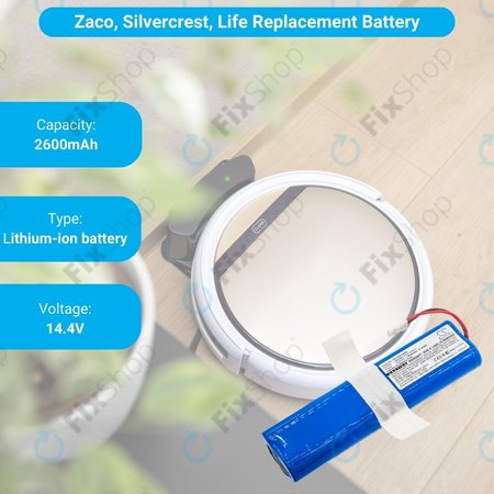 Zaco V3, V40, V5s Pro, V5x, Silvercrest SSWR A1, SSWR B1, SSR 3000 A1x - Baterie 18650B4-4S1P-AGX-2 Li-Ion 14.4V 2600mAh HQ
