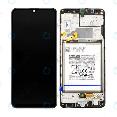 Samsung Galaxy A32 A325F - LCD Displej + Dotykové Sklo + Rám + Baterie (Awesome Black) - GH82-25611A, GH82-25612A Genuine Service Pack