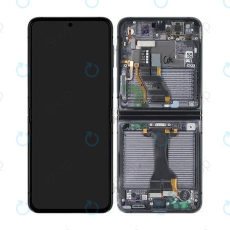 Samsung Galaxy Z Flip 5 F731B - LCD Displej + Dotykové Sklo + Rám (Graphite) OLED
