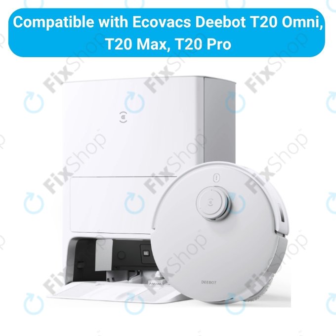 Sada náhradních dílů pro Ecovacs T20, T20 Max, T20 Pro (1x Hlavní kartáč, 2x Filtr, 2x Boční kartáč – bílý, 4x Mopovací útěrka, 2x Sáček na prach)