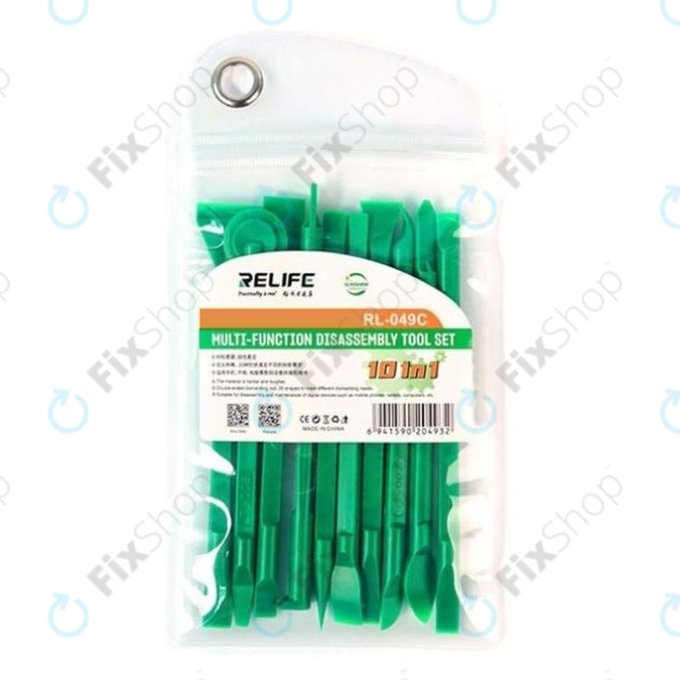 Relife RL-049C - Oboustranný Set Nářadí na Demontáź 10v1 (Zelený)