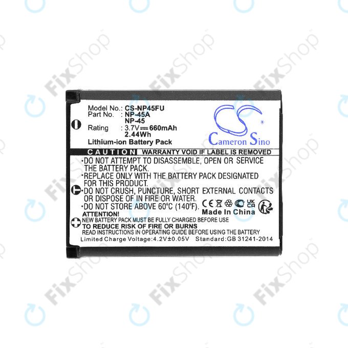 Baterie pro Leica, ALBA, Fujifilm, Avision, Praktica, Medion, 660mAh, Li-ion, 3.7V, NP-45, HQ