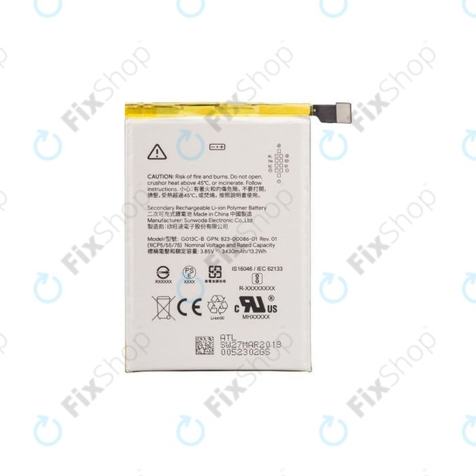 Google Pixel 3 XL - Baterie G013C-B 3430mAh - G823-00114-01 Genuine Service Pack