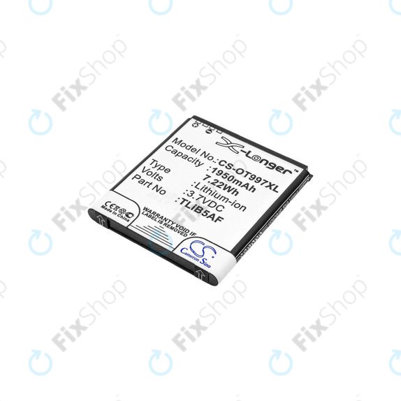 Baterie pro Alcatel One Touch 997, X Pop, TCL S710, S800, 1950mAh, Li-Ion, 3.7V, TLiB5AF, HQ