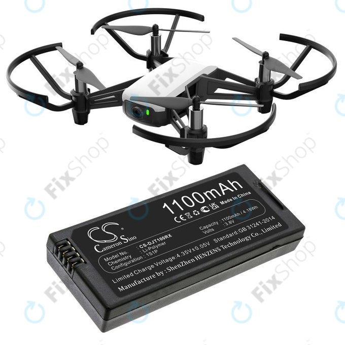 Baterie pro DJI Tello, 1100mAh, Li-Pol, 3.8V, T01, HQ