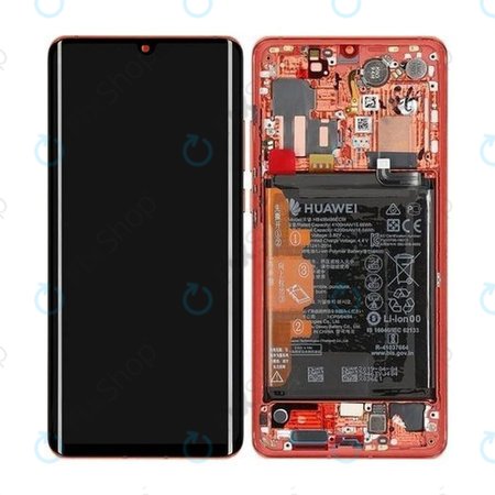Huawei P30 Pro - LCD Displej + Dotykové Sklo + Rám + Baterie (Amber Sunrise) - 02352PGK Genuine Service Pack