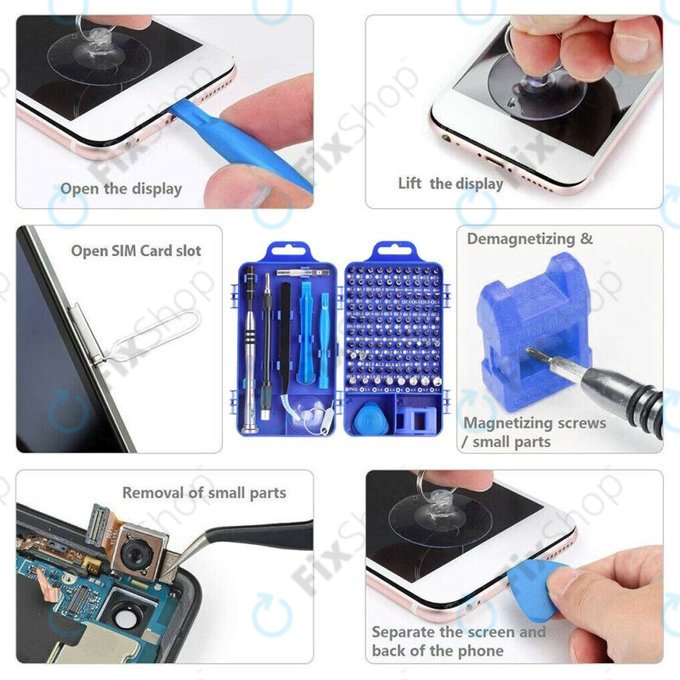 Kingsdun - Profesionální Sada Nářadípro Servis Telefonů, PC a Elektroniky 115v1