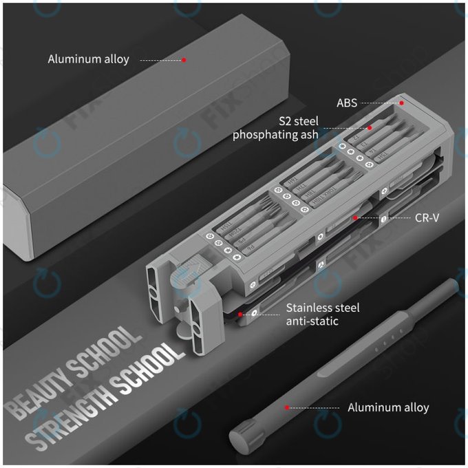 Kingsdun - Precízna Sada se Šroubovákem a Bity 44v1