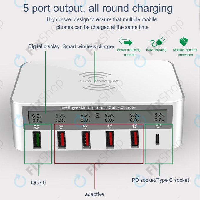 WLX-818F Servisní nabíjecí stanice s USB 3.0 a USB-C