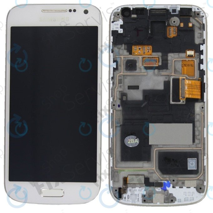 Samsung Galaxy S4 Mini Value I915i - LCD Displej + Dotykové Sklo + Rám (White Frost) - GH97-16992B Genuine Service Pack