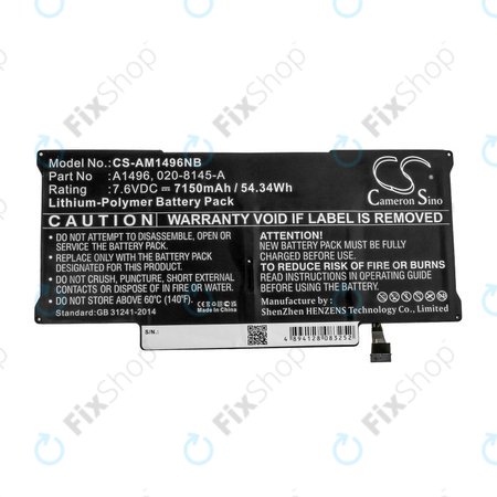 Apple MacBook Air 13" A1466 (Mid 2013 - Mid 2017) - Baterie A1496 7150mAh HQ