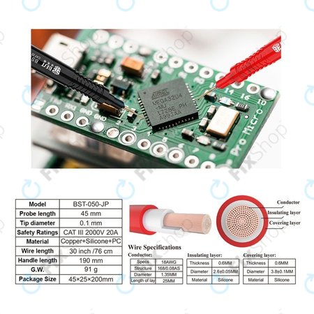 Best BST-050 - Dvojitý Testovací Kabel pro Multimetr (Supravodivý)