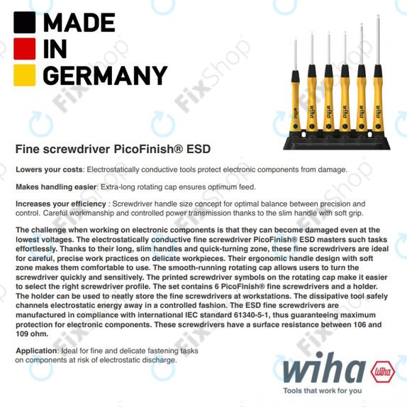 Wiha PicoFinish® ESD 271P - Přesný Šroubovák - Phillips PH00 (2.0mm)