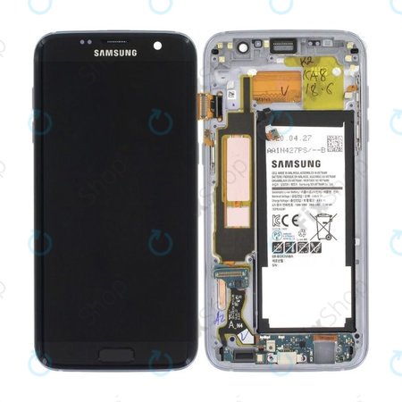 Samsung Galaxy S7 Edge G935F - LCD Displej + Dotykové Sklo + Rám + Baterie (Black) - GH82-13359A Genuine Service Pack