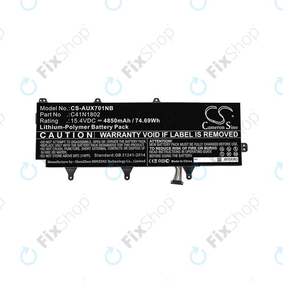 Baterie pro Asus Zephyrus Gx701, Rog Zephyrus S Gx701, Rog Gx701, 4850mAh, Li-Pol, 15.4V, C41N1802, HQ