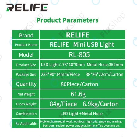Relife RL-805 - USB Mini LED Lampa