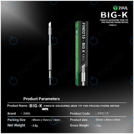 Pájecí hrot, typ nůž (K), 2UUL C210