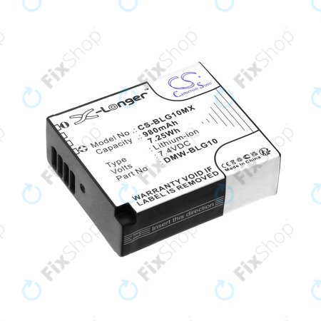 Baterie pro Leica D-Lux Type 109, Panasonic Lumix DMC-GF3, GX7, LX100, 980mAh, Li-Ion, 7.4V, DMW-BLG10, HQ