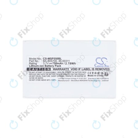 Baterie pro Cipherlab 8300-L, Metrologic MK5502, 750mAh, Li-Ion, 3.7V, BA-80S700, HQ