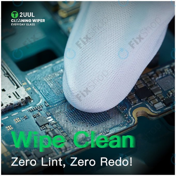 Bezprašné čisticí utěrky na sklo, 2UUL CL05, 4x100ks/box