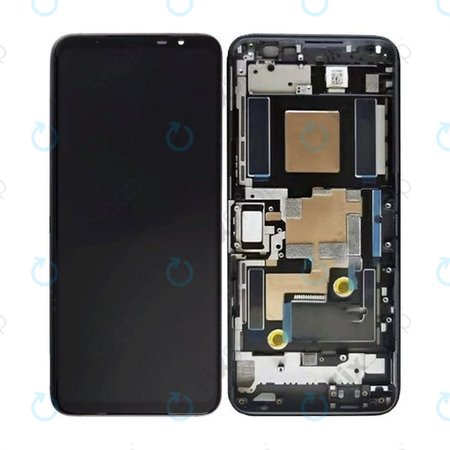 Asus ROG Phone 6D AI2203 - LCD Displej + Dotykové Sklo + Rám (Space Gray) OLED