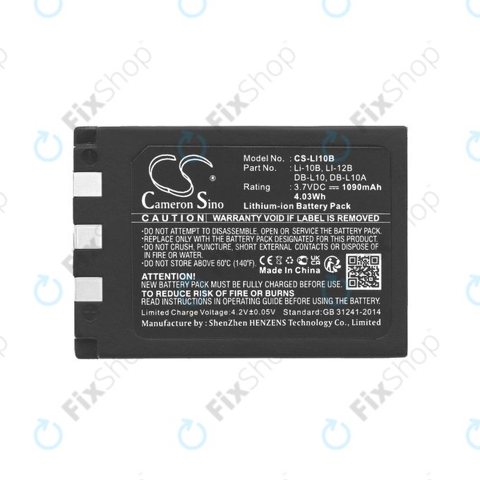 Baterie pro Olympus C-765 Zoom, Camedia X-3, 1090mAh, Li-Ion, 3.7V, Li-10B, HQ