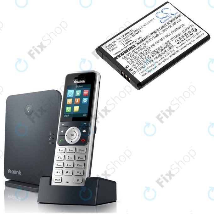 Baterie pro Yealink W53, W53h, W78h, 900mAh, Li-Ion, 3.7V, W53-BATT, HQ
