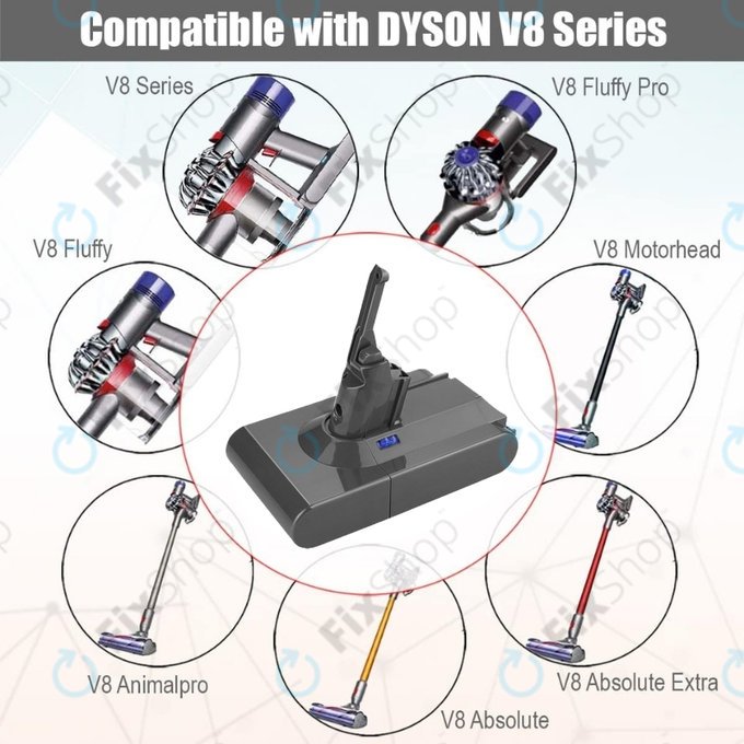 Dyson V8 - Baterie 215681, PM8-US-HFB1497A Li-Ion 21.6V 3000mAh
