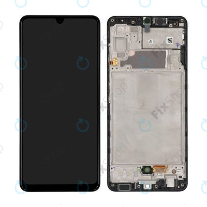 Samsung Galaxy A32 A325F - LCD Displej + Dotykové Sklo + Rám (Awesome Black) - GH82-25566A, GH82-25579A Genuine Service Pack