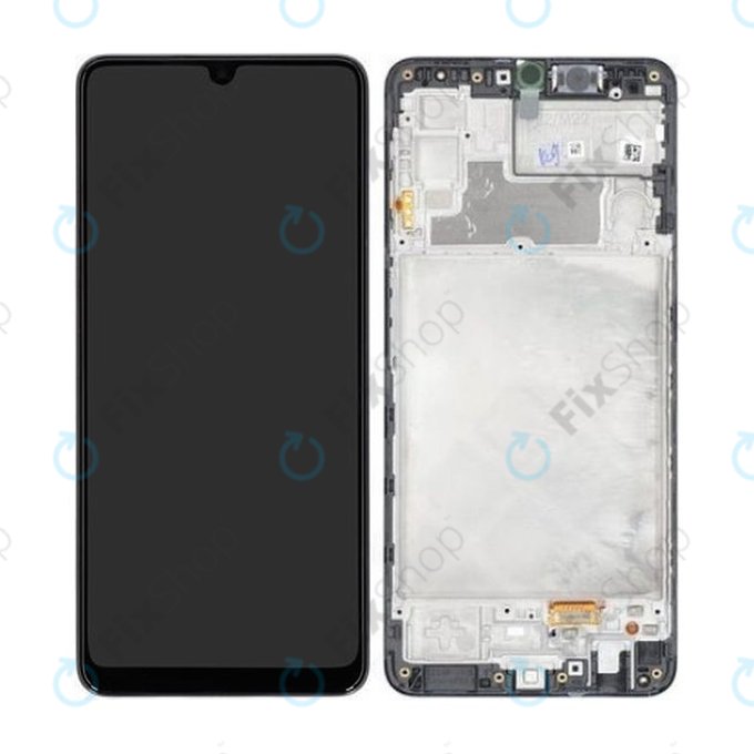 Samsung Galaxy M22 M225F - LCD Displej + Dotykové Sklo + Rám (Black) - GH82-26153A, GH82-26866A Genuine Service Pack