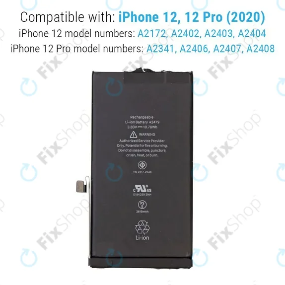 Baterie pro iPhone 12, 12 Pro, 2815mAh, A2479, Service Pack