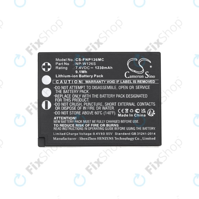 Baterie pro Fujifilm Finepix Hs30, X-T30, 1230mAh, Li-Ion, 7.4V, NP-W126S, HQ