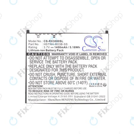 Baterie pro HP Compaq iPAQ rx3000, rx3115, rx3700, hx2110, hx2790, 1400mAh, Li-Ion, 3.7V, HSTNH-M03B-SS, HQ