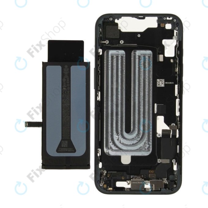 Střední Rám s Baterií pro iPhone 16e | Black | ZD076-00697 | Genuine Apple