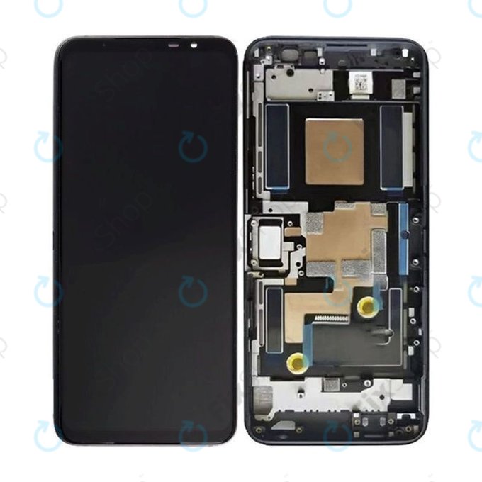 Asus ROG Phone 6D AI2203 - LCD Displej + Dotykové Sklo + Rám (Space Gray) OLED
