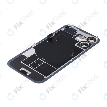 Apple iPhone 16 Plus - Sklo Zadního Housingu + Sklíčko Kamery + Kovová Destička + Magsafe Magnet (Black)