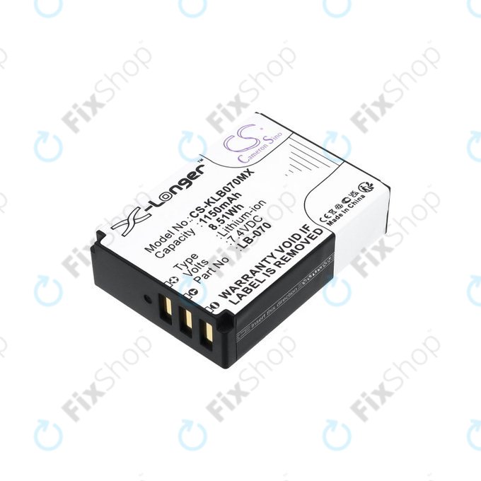 Baterie pro Kodak PIXPRO S1, AZ651, AZ652, AZ901, 1150mAh, Li-Ion, 7.4V, LB-070, HQ
