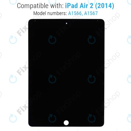 Apple iPad Air 2 - LCD Displej + Dotykové Sklo (Black) Refurbished