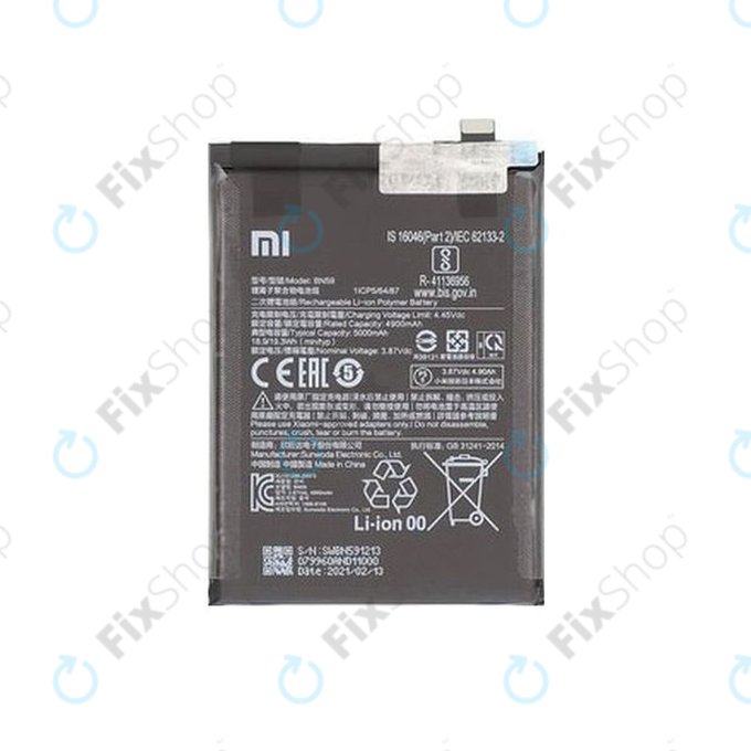Xiaomi Redmi Note 10, Note 10S M2101K7BG M2101K7BI - Baterie BN59 5000mAh - 46020000645Z Genuine Service Pack