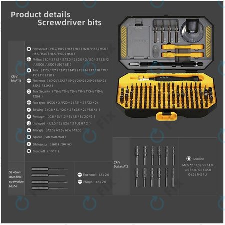 Jakemy JM-8183 - Sada Precizního Nářadí na Servis Mobilních Telefonů, Tabletů a Počítačů