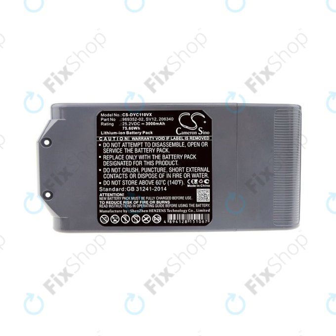 Dyson V10 - Baterie 969352-02, SV12, 206340 Li-Ion 25.2V 3000mAh HQ